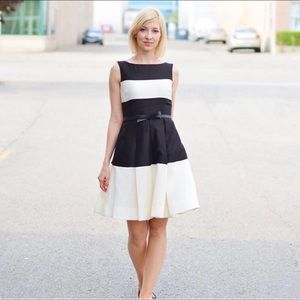 kate spade Black and White Peplum Midi Dress
